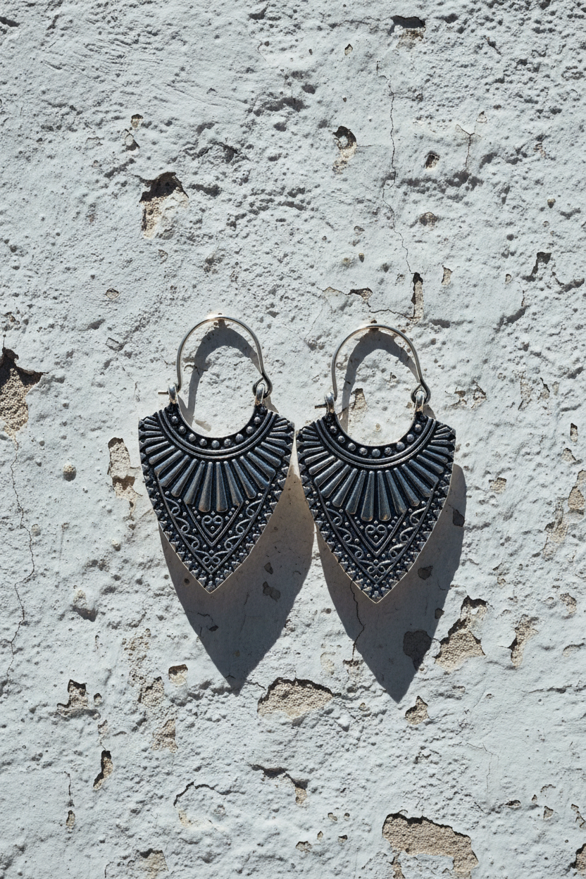 Tribal Sun Shield Earrings