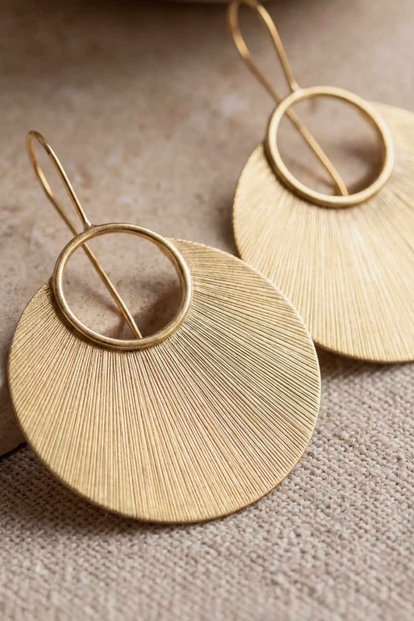 Sunburnt Gold Disc Earrings