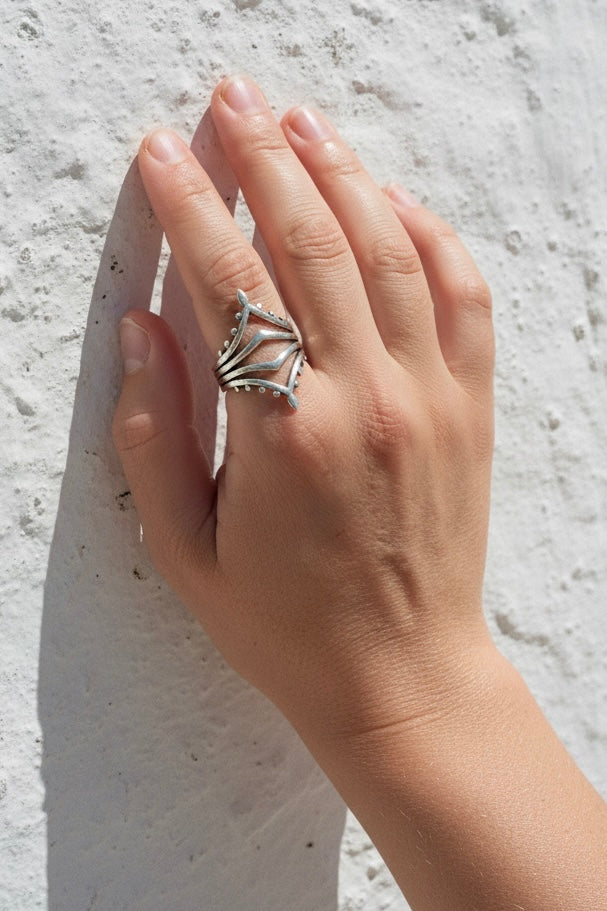 Stacked Chevron Ring