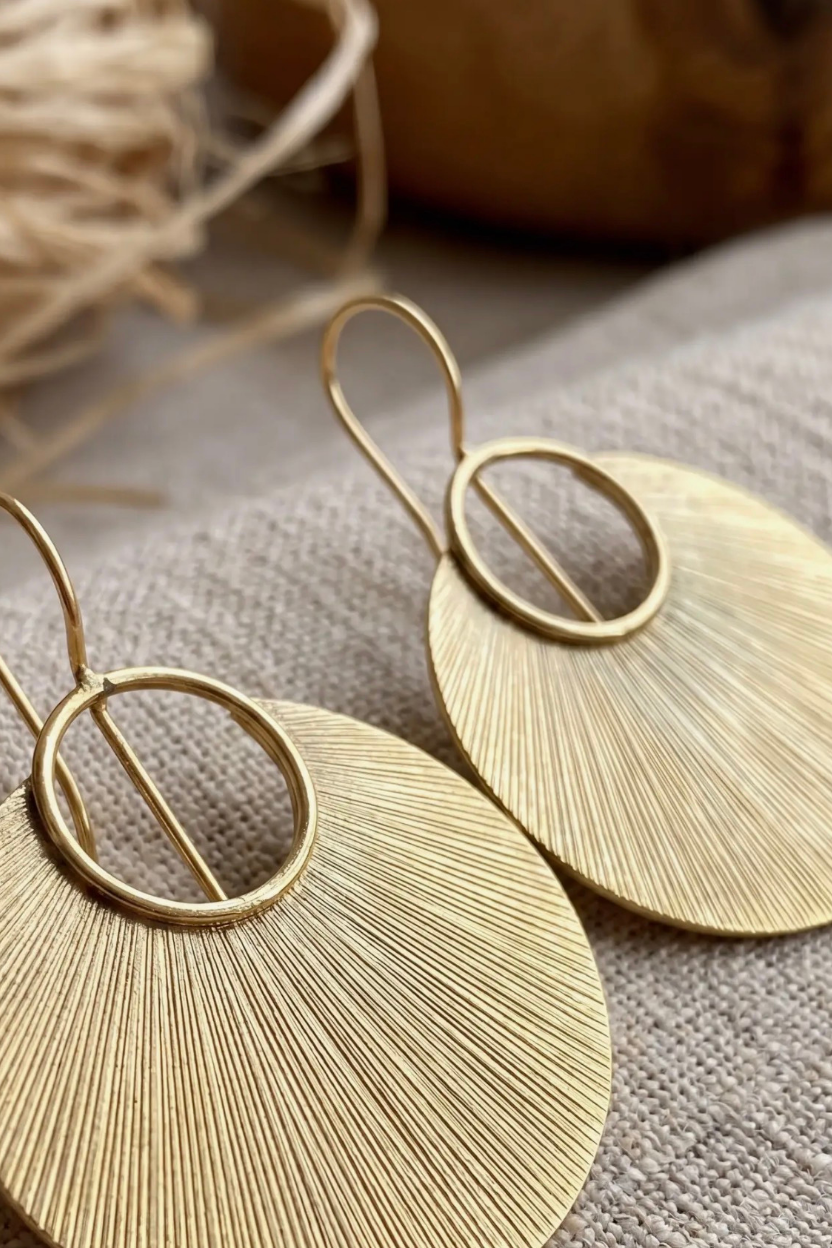 Sunburnt Gold Disc Earrings