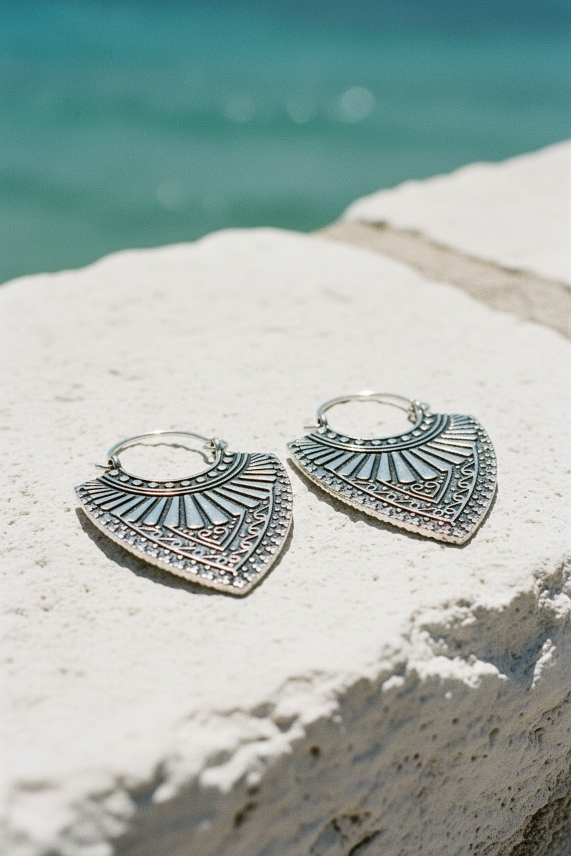Tribal Sun Shield Earrings