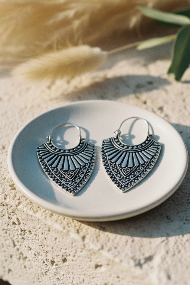 Tribal Sun Shield Earrings
