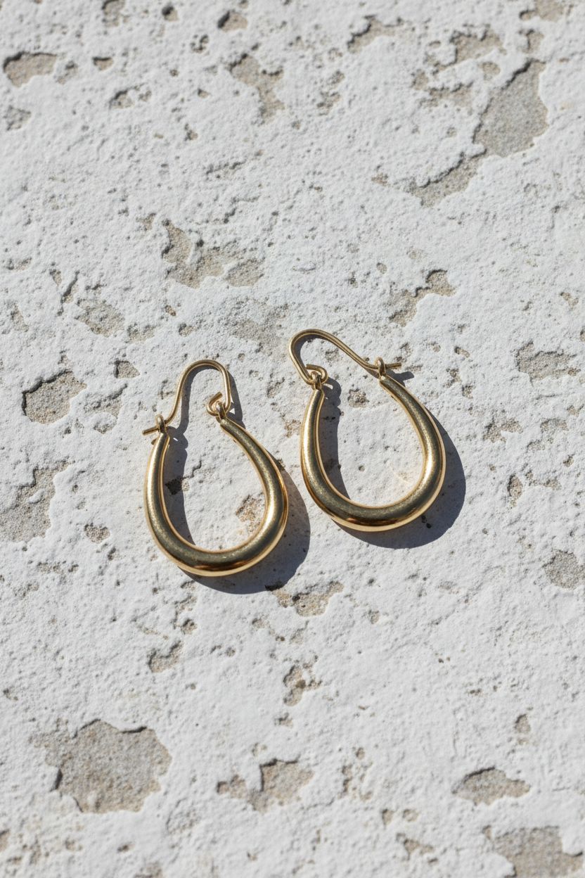 Gold Tubular Hoop Earrings