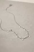 Alternating Leaf Necklace Silver Product Shot