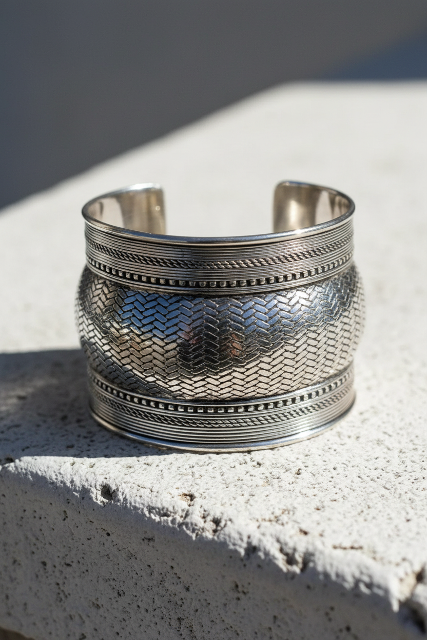 Silver Woven Cuff – Detail